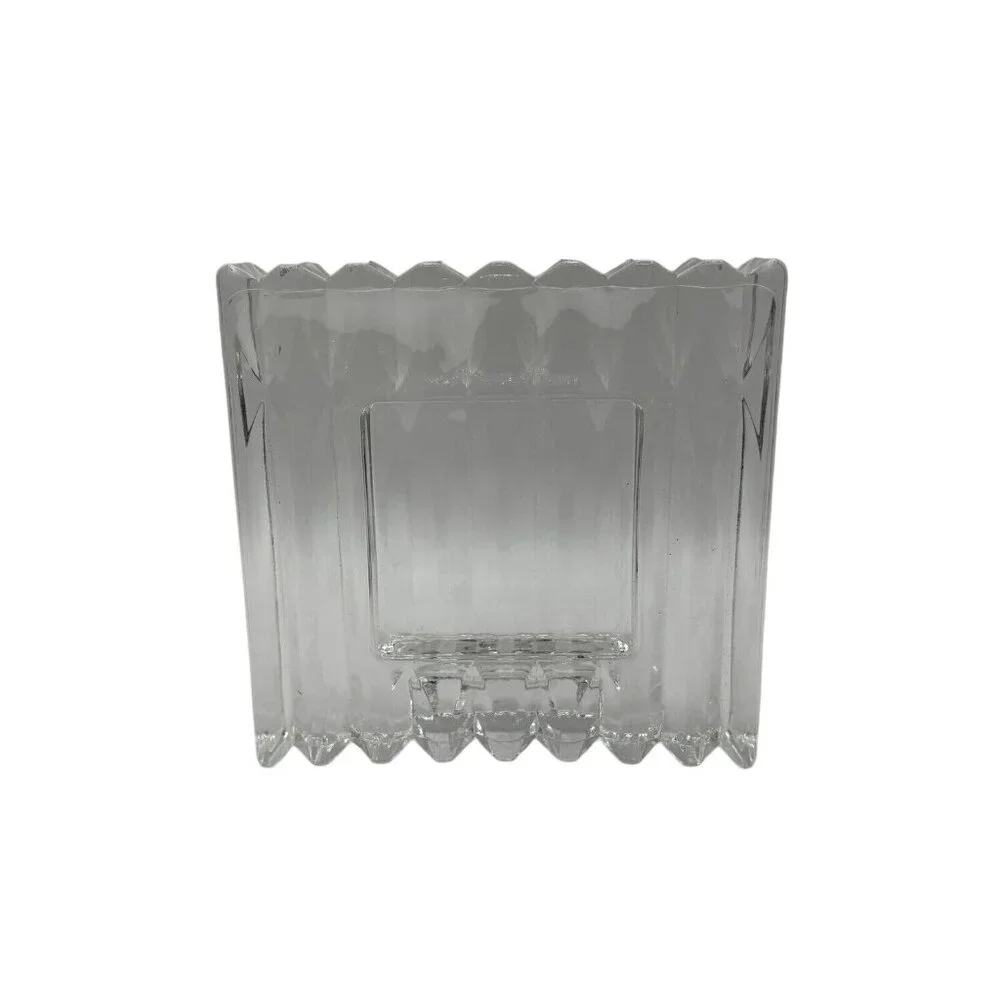 Picture Frame Solid Glass Wavy Sides Thick Glass Stand In‎ Back 2 x 2 In Picture
